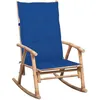 Image de vidaXL Chaise à Bascule avec Coussin Chaise à Bascule de Jardin Fauteuil à Bascule de Terrasse Fauteuil de Patio Véranda Extérieur Bambou
