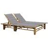 Image de Chaise longue pour 2 personnes avec coussins Bambou