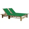 Image de Chaise longue pour 2 personnes avec coussins Bambou