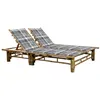 Image de Chaise longue pour 2 personnes avec coussins Bambou