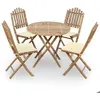 Image de vidaXL Mobilier à Dîner d'Extérieur Pliable 5 pcs avec Coussins Salon de Jardin Table et Chaises Ensemble de Salle à Manger 3063962
