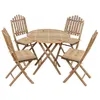 Image de Ensemble à manger d extérieur pliable 5pcs avec coussins Bambou