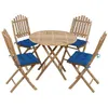 Image de Mobilier à Dîner d'Extérieur - VIDAXL - Ensemble 5 pcs - Bambou Massif - Pliable - Résistant aux Intempéries