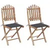 Image de vidaXL Tuinstoelen 2 st inklapbaar met kussens bamboe3063987