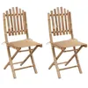 Image de Chaises pliables de jardin lot de 2 avec coussins Bambou