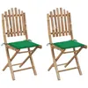 Image de Chaises pliables de jardin lot de 2 avec coussins Bambou
