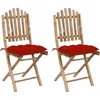 Image de Lot de 2 chaise Vidaxl exterieur pliable en bambou rouge