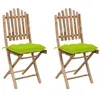 Image de Lot de 2 chaise Vidaxl en bambou pliable exterieur vert