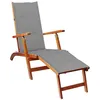 Image de Chaise longue d extérieur repose pied et coussin Acacia solide
