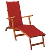 Image de Chaise longue d extérieur repose pied et coussin Acacia solide