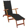 Image de Chaise longue d extérieur repose pied et coussin Acacia solide