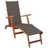 Image de Chaise longue d extérieur repose pied et coussin Acacia solide