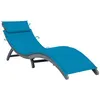 Image de Chaise longue avec coussin Gris Bois d acacia solide