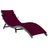 Image de Chaise longue avec coussin Gris Bois d acacia solide