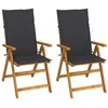 Image de Lot de 2 chaise vidaxl exterieur pliable en acacia H. 111 cm bois