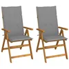 Image de Lot de 2 chaise vidaxl exterieur pliable H. 111 cm en acacia bois