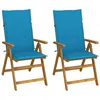 Image de Lot de 2 chaise vidaxl en acacia empilable pliable exterieur H. 111 cm bois
