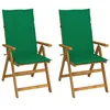 Image de Lot de 2 chaise vidaxl exterieur en acacia vert 111 cm