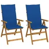 Image de Chaises inclinables de jardin lot de 2 et coussins Bois acacia