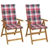Image de vidaXL Tuinstoelen 2 st verstelbaar met kussens massief acaciahout3064072