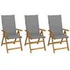 Image de Chaises pliables de jardin lot de 3 avec coussins Bois d acacia