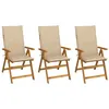 Image de Chaises pliables de jardin lot de 3 avec coussins Bois d acacia