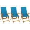 Image de Chaises pliables de jardin lot de 3 avec coussins Bois d acacia