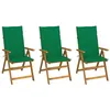 Image de Chaises pliables de jardin lot de 3 avec coussins Bois d acacia