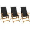 Image de Chaises pliables de jardin lot de 3 avec coussins Bois d acacia