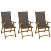 Image de Chaises pliables de jardin lot de 3 avec coussins Bois d acacia