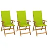 Image de Chaises pliables de jardin lot de 3 avec coussins Bois d acacia