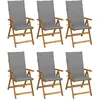 Image de Chaises pliables de jardin lot de 6 avec coussins Bois d acacia