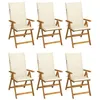 Image de Chaises pliables de jardin lot de 6 avec coussins Bois d acacia