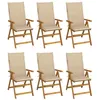 Image de Chaises pliables de jardin lot de 6 avec coussins Bois d acacia