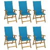Image de Chaises pliables de jardin lot de 6 avec coussins Bois d acacia