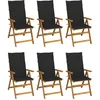 Image de Chaises pliables de jardin lot de 6 avec coussins Bois d acacia