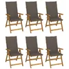 Image de Chaises pliables de jardin lot de 6 avec coussins Bois d acacia