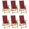 Image de Chaises pliables de jardin lot de 6 avec coussins Bois d acacia