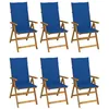 Image de Chaises pliables de jardin lot de 6 avec coussins Bois d acacia
