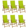 Image de Chaises pliables de jardin lot de 6 avec coussins Bois d acacia