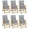 Image de Chaises pliables de jardin lot de 6 avec coussins Bois d acacia