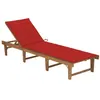 Image de vidaXL Chaise Longue Pliable avec Coussin Transat de Jardin Chaise Longue de Terrasse Bain de Soleil d'Extérieur Patio Plage Bois d'Acacia Massif