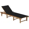 Image de vidaXL Chaise Longue Pliable avec Coussin Transat de Patio Chaise Longue de Terrasse Bain de Soleil d'Extérieur Jardin Plage Bois d'Acacia Massif