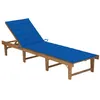 Image de vidaXL Chaise Longue Pliable avec Coussin Bain de Soleil de Jardin Transat de Patio Chaise Longue de Terrasse Extérieur Plage Bois d'Acacia Massif