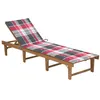 Image de vidaXL Chaise Longue Pliable avec Coussin Bain de Soleil de Jardin Transat de Patio Chaise Longue de Terrasse Plage Extérieur Bois d'Acacia Massif