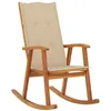 Image de Chaise à bascule avec coussins Bois d acacia massif