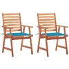 Image de Lot de 2 chaise vidaxl exterieur empilable non pliable H. 92 cm en acacia bleu