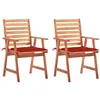 Image de Lot de 2 chaise vidaxl H. 92 cm empilable non pliable exterieur en acacia rouge