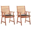 Image de Lot de 2 chaise Vidaxl en acacia H. 92 cm marron exterieur