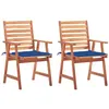 Image de Lot de 2 chaise vidaxl en acacia empilable non pliable exterieur H. 92 cm marron